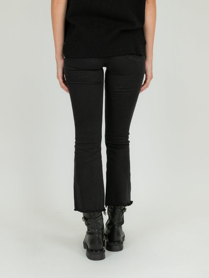 PANTALONE 5 TASCHE SFRANGIATO NERO 6826/26 NERO ANDREA MORANDO 