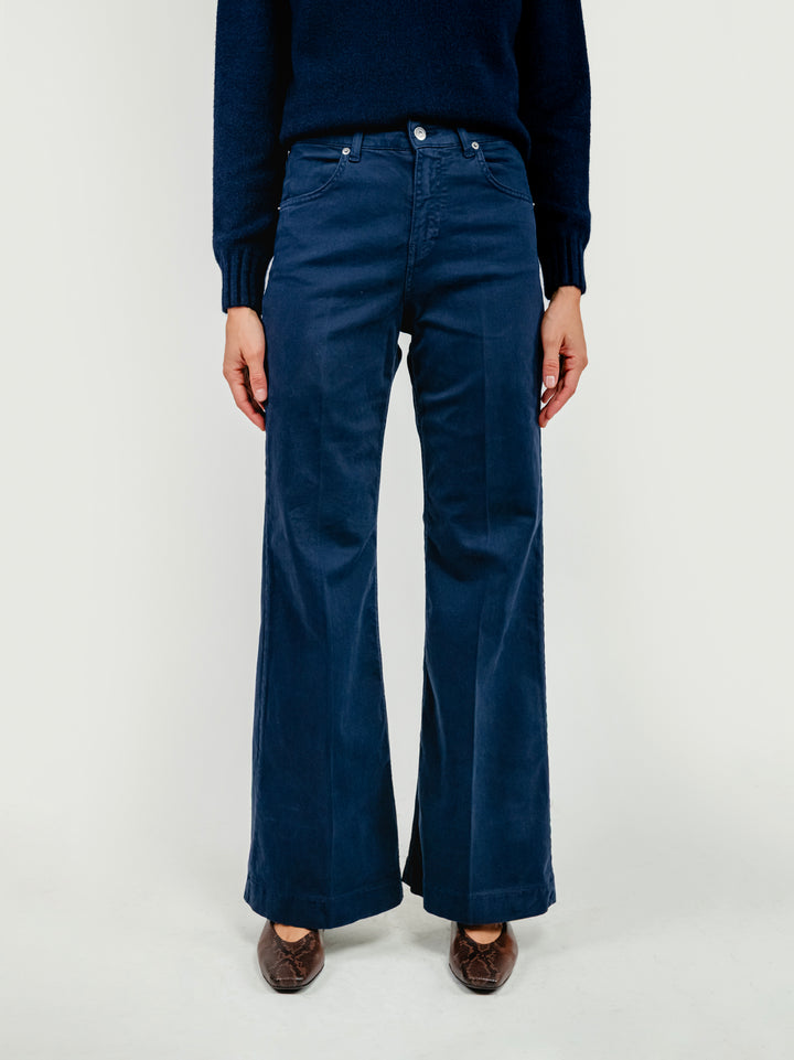 PANTALONE 5 TASCHE A PALAZZO BLU 805343JA BLU ANDREA MORANDO 