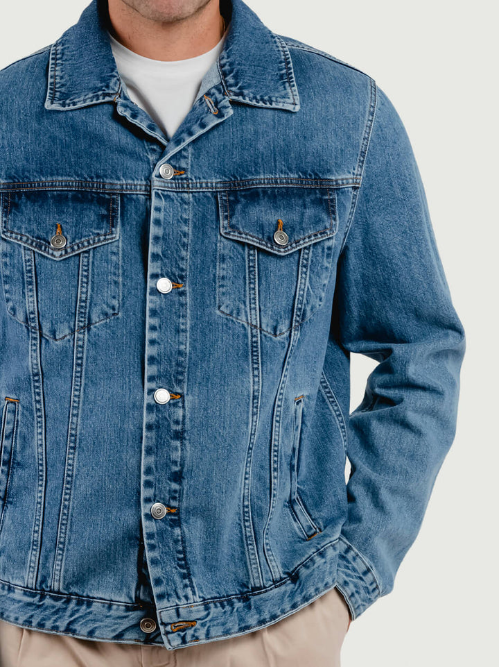 Giacca di jeans lavaggio medio U909BLKC DSW ANDREA MORANDO 
