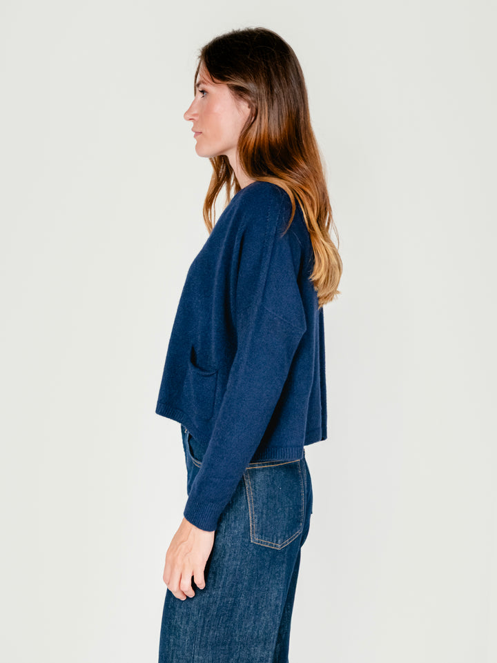 MAGLIA CORTA CON TASCHE BLU 017061 0115 BIMOR 