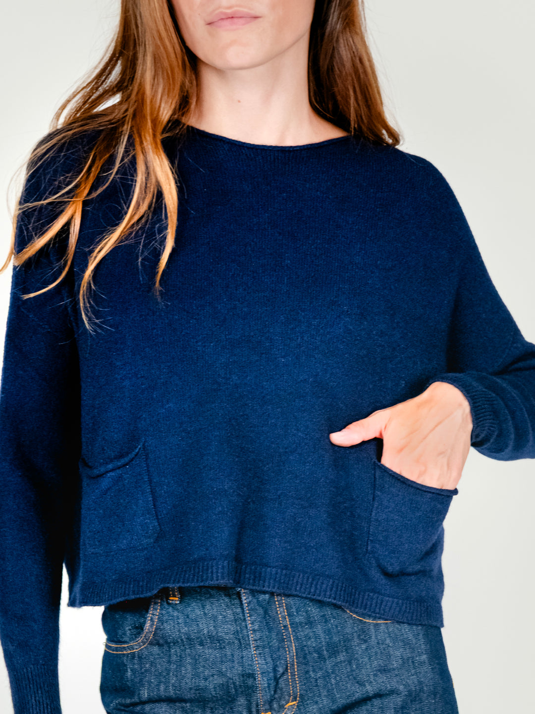 MAGLIA CORTA CON TASCHE BLU 017061 0115 BIMOR 