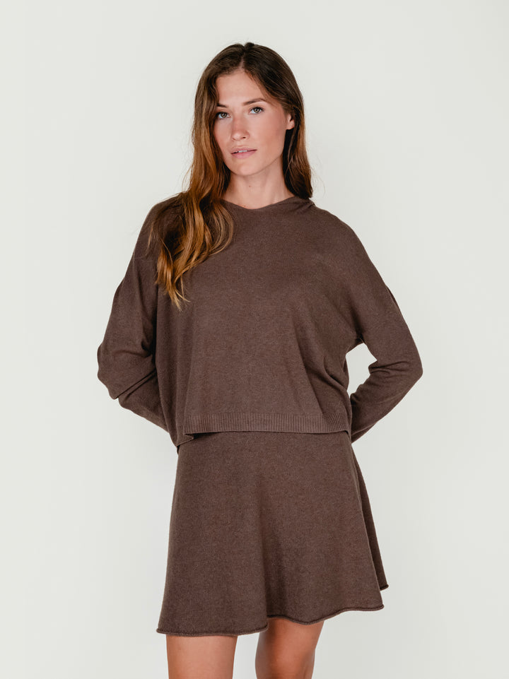 MAGLIA CON CAPPUCCIO TABACCO 022004 0930 BIMOR 
