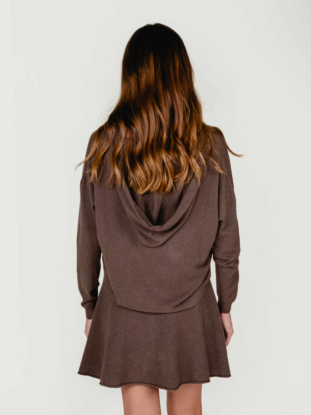 MAGLIA CON CAPPUCCIO TABACCO 022004 0930 BIMOR 