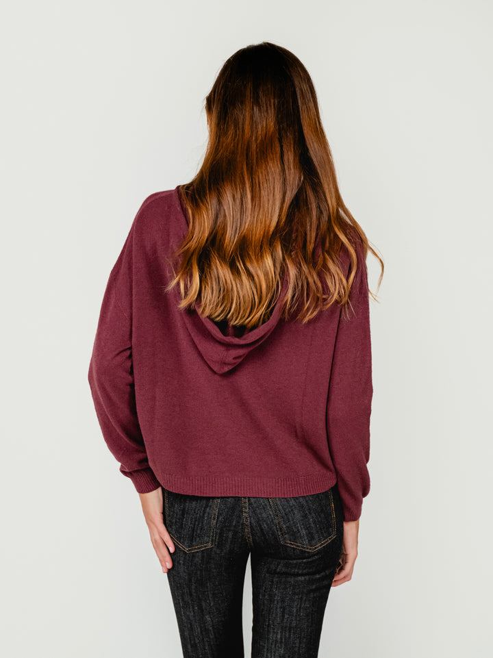 MAGLIA CON CAPPUCCIO BORDEAUX 022004 2200 BIMOR 