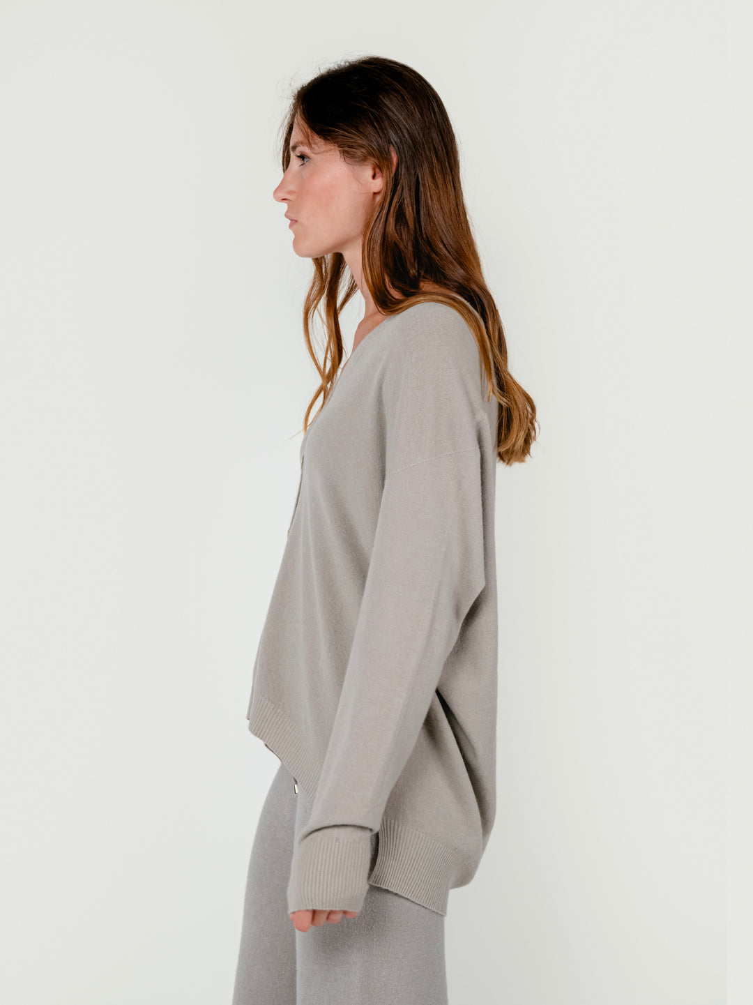 CARDIGAN CON BOTTONI TORTORA 022031 0447 BIMOR 
