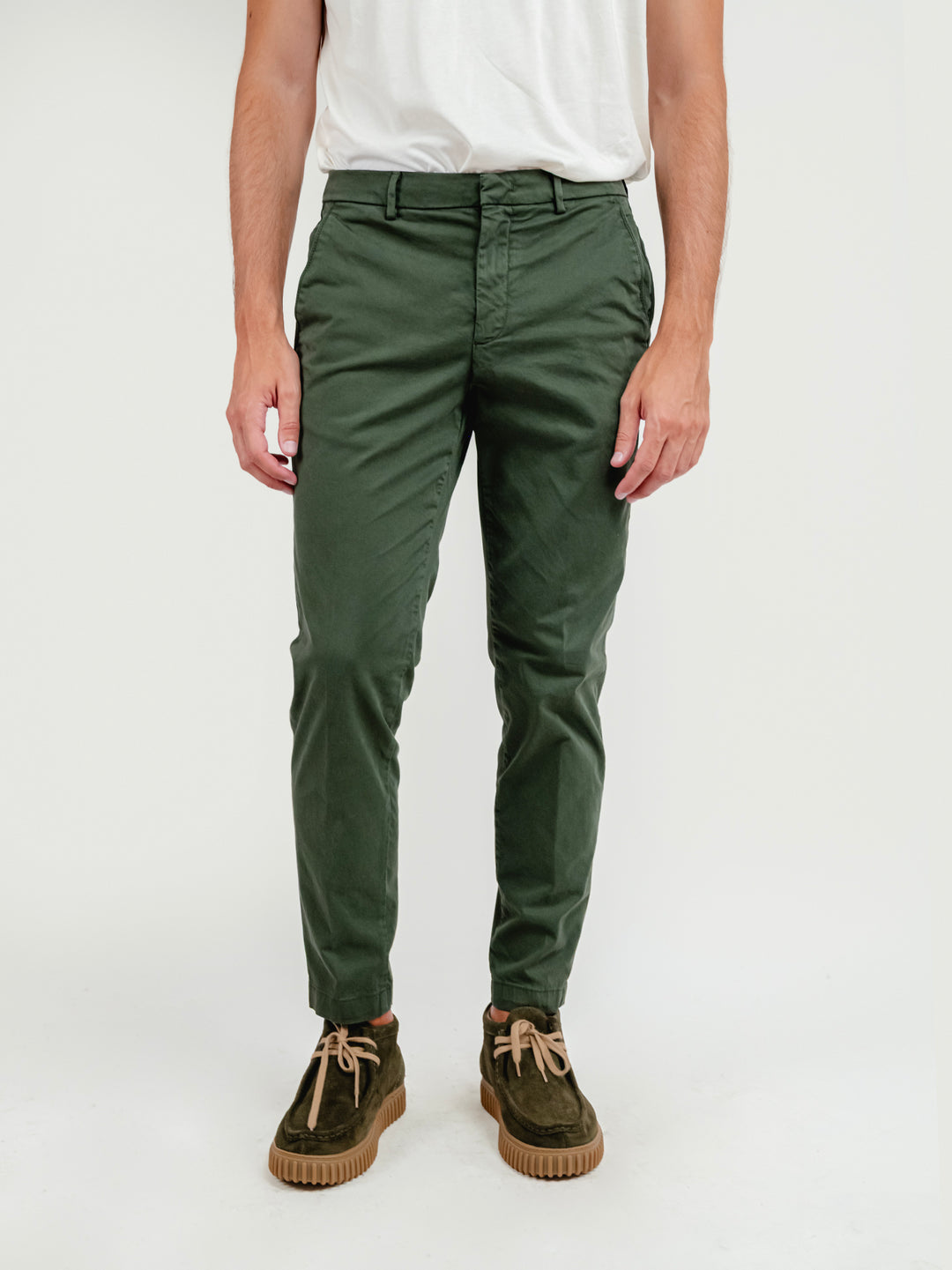 PANTALONE IN COTONE VERDE SALVIA T500BRO 691 NOLAB 