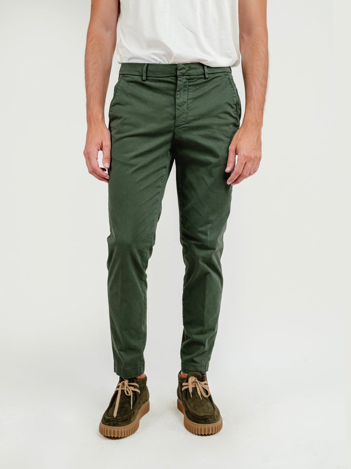 PANTALONE IN COTONE VERDE SALVIA T500BRO 691 NOLAB 