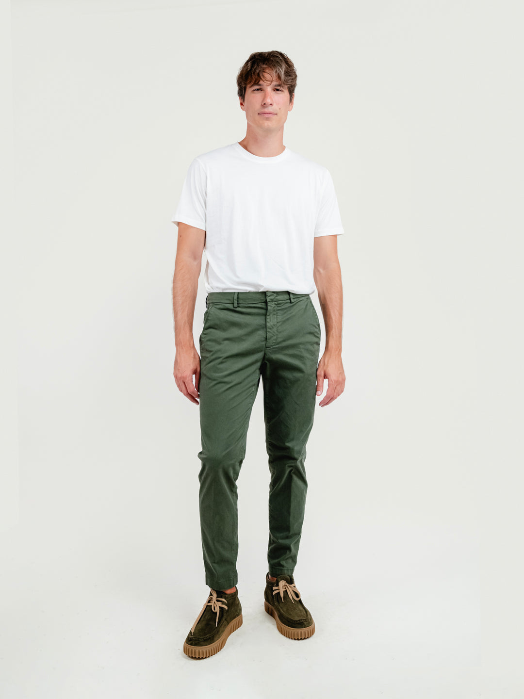 PANTALONE IN COTONE VERDE SALVIA T500BRO 691 NOLAB 