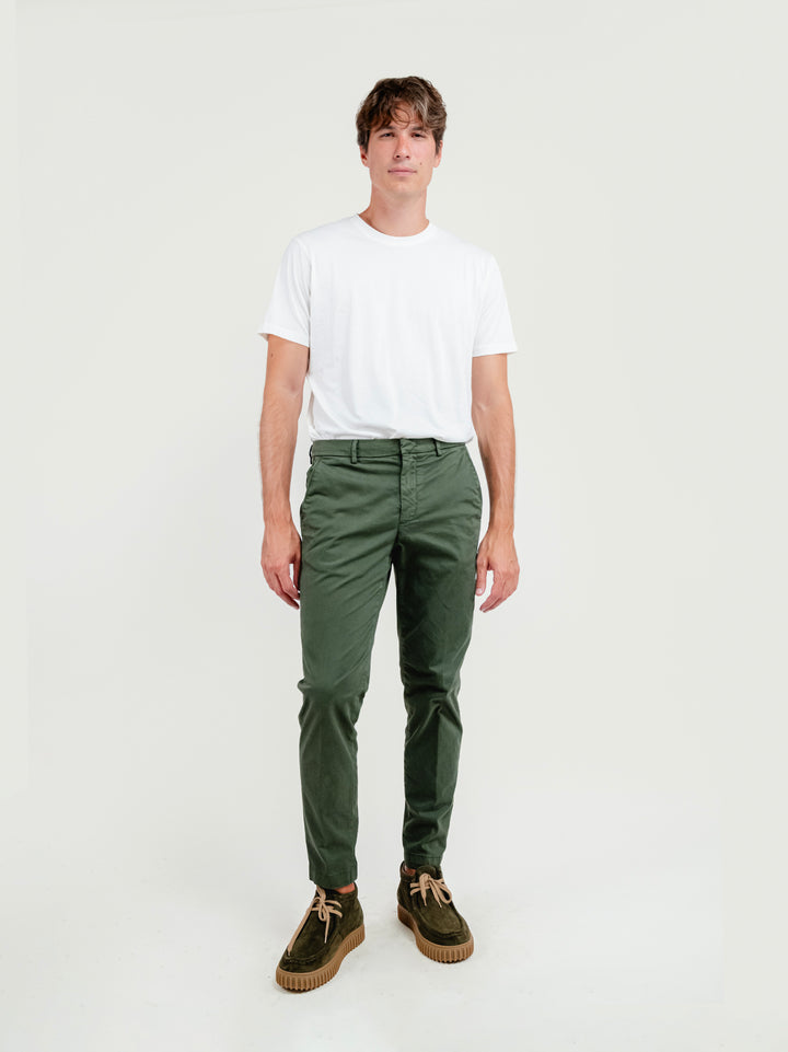 PANTALONE IN COTONE VERDE SALVIA T500BRO 691 NOLAB 