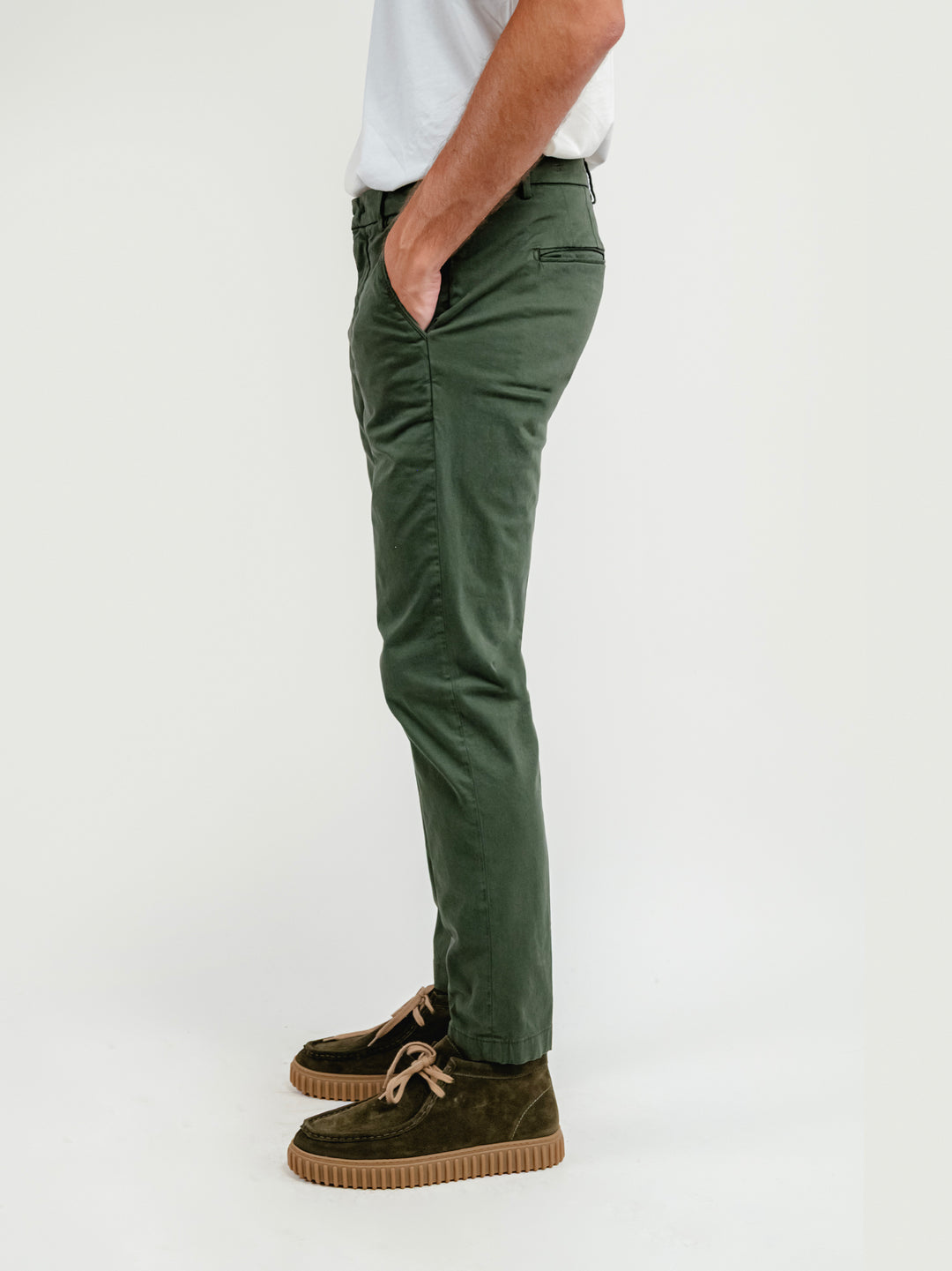 PANTALONE IN COTONE VERDE SALVIA T500BRO 691 NOLAB 