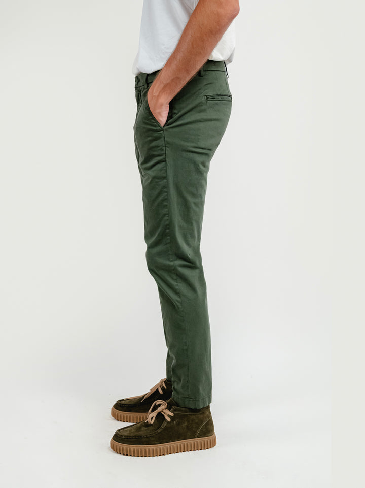 PANTALONE IN COTONE VERDE SALVIA T500BRO 691 NOLAB 