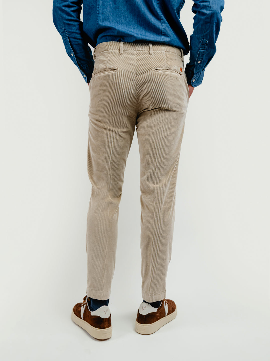 PANTALONE BROKER IN VELLUTO A COSTE BEIGE T502BRO 038 NOLAB 
