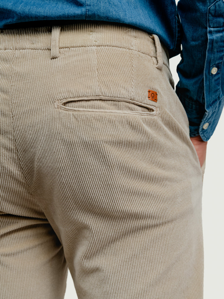 PANTALONE BROKER IN VELLUTO A COSTE BEIGE T502BRO 038 NOLAB 