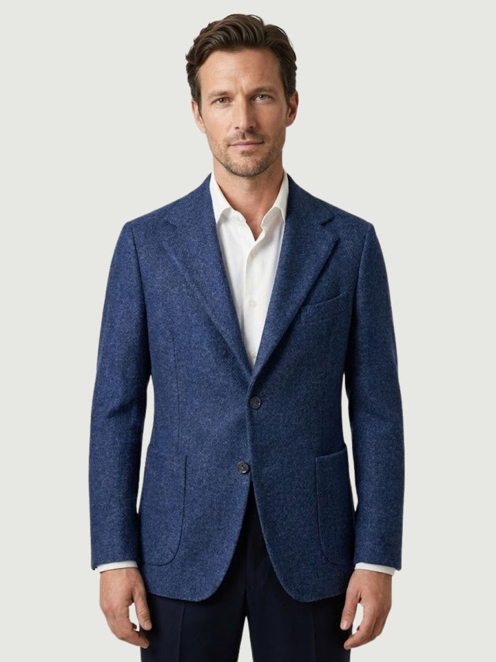 BLAZER AUSTRALIA IN LANA MOTIVO SPIGA BLU AUSTRALIA/SPIGATA BLU ANDREA MORANDO 