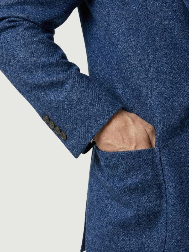 BLAZER AUSTRALIA IN LANA MOTIVO SPIGA BLU AUSTRALIA/SPIGATA BLU ANDREA MORANDO 