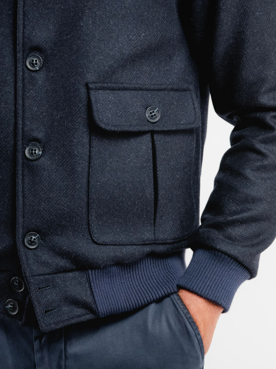 BOMBER IN LANA BLU BOMBER NAVY ANDREA MORANDO 
