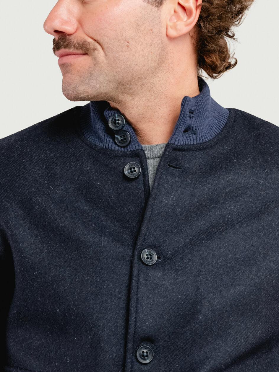 BOMBER IN LANA BLU BOMBER NAVY ANDREA MORANDO 