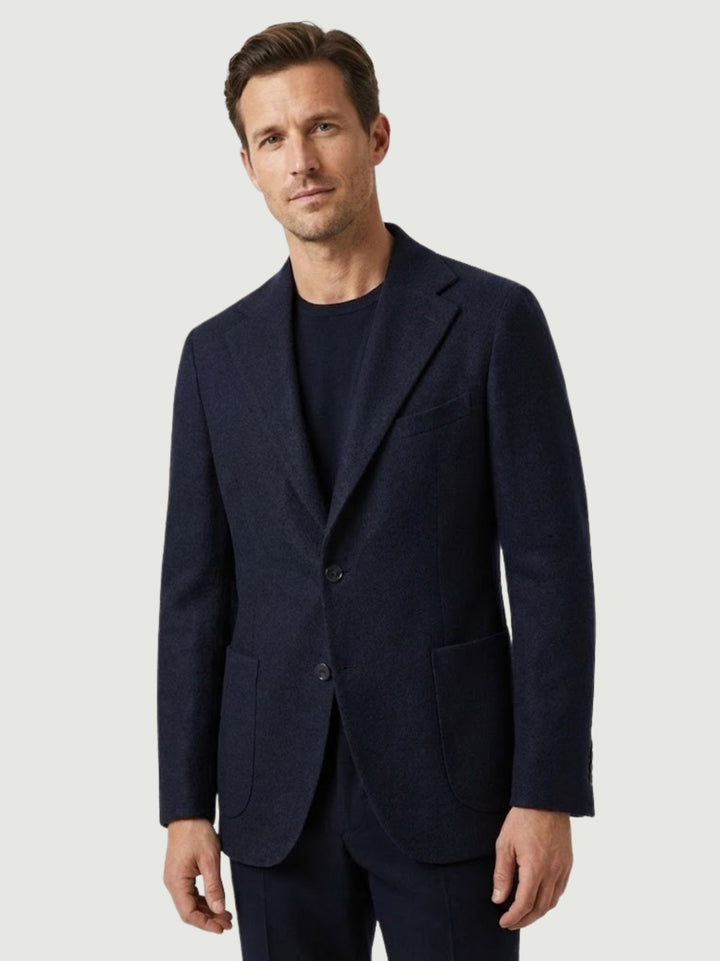 BLAZER IN LANA TIROLO IN LANA BLU TIROLLO/LANA BLU ANDREA MORANDO 