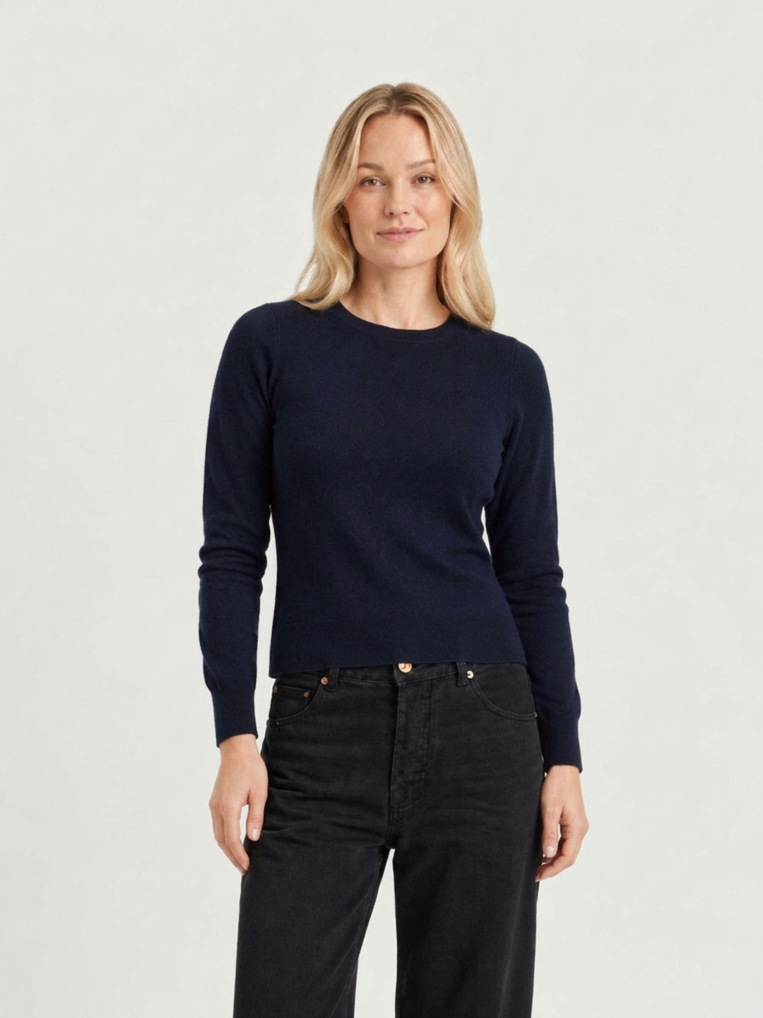 Maglia Catelina girocollo in cashmere navy CATELINA NAVY ABSOLUT CASHMERE 