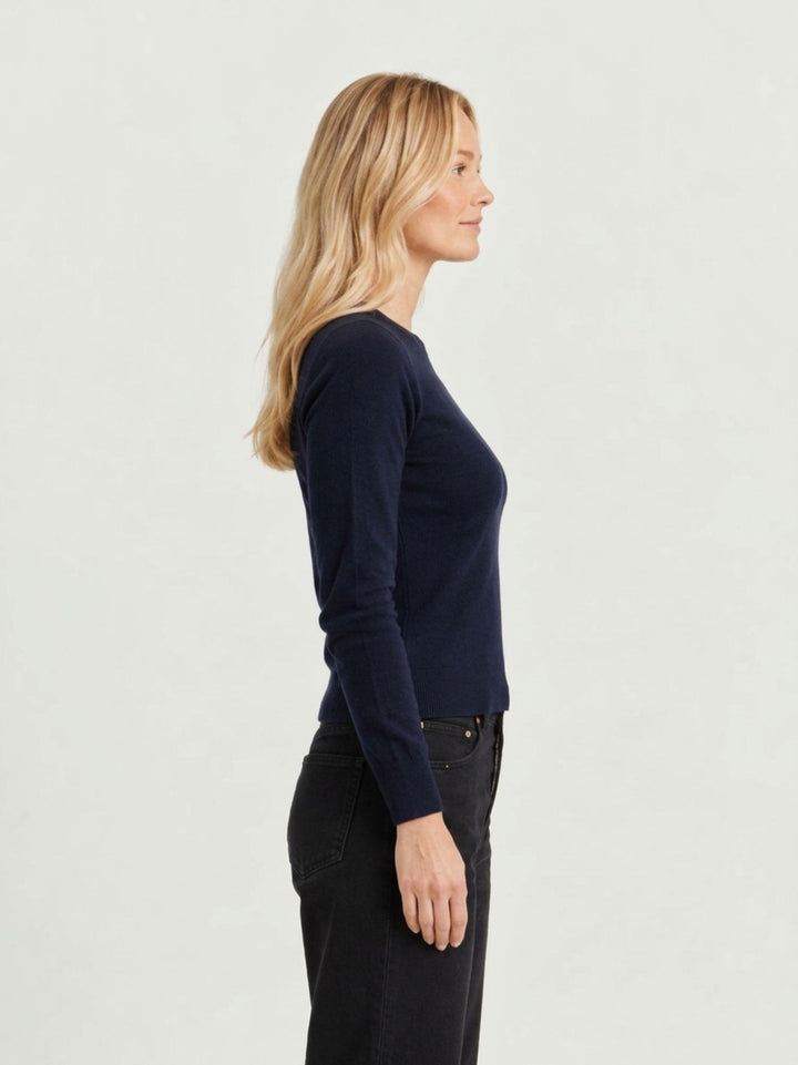 Maglia Catelina girocollo in cashmere navy CATELINA NAVY ABSOLUT CASHMERE 
