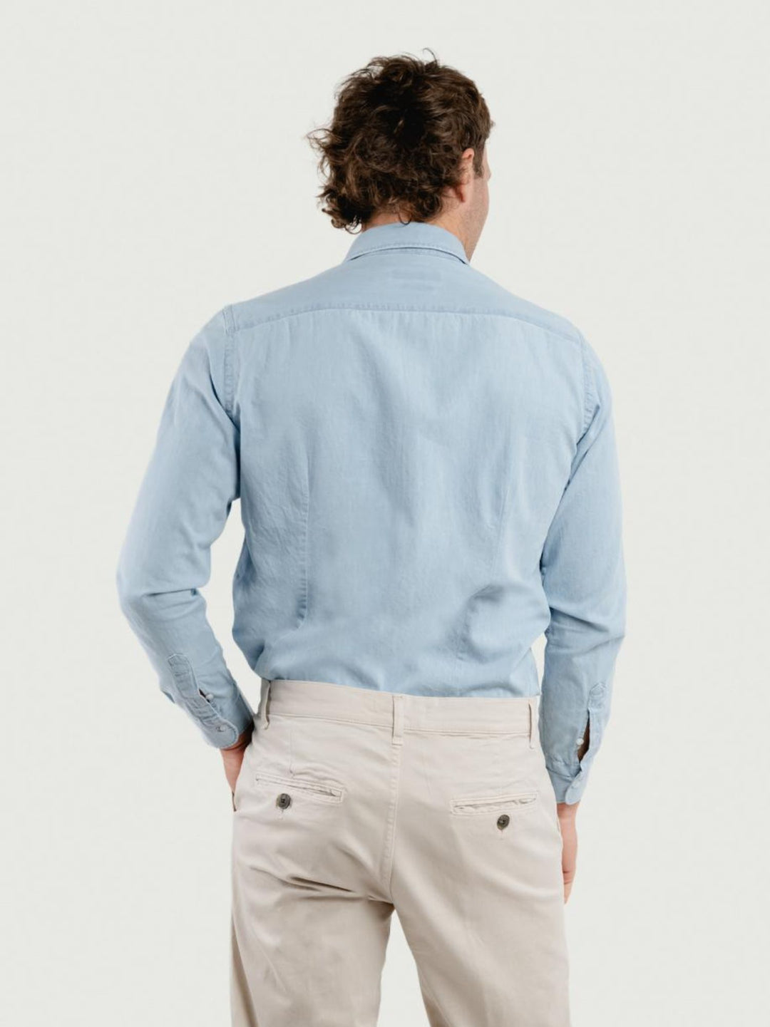 Camicia regular 100% cotone denim chiaro TWILLDENIM/REG 5635/1 ANDREA MORANDO 