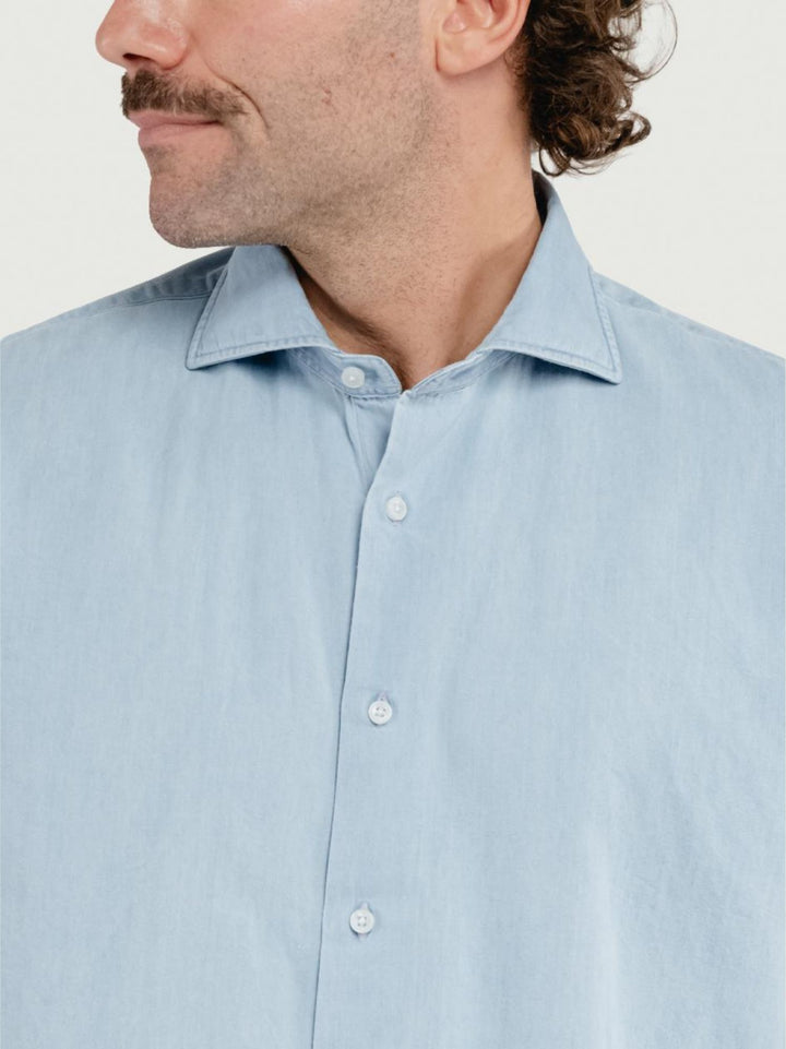 Camicia regular 100% cotone denim chiaro TWILLDENIM/REG 5635/1 ANDREA MORANDO 