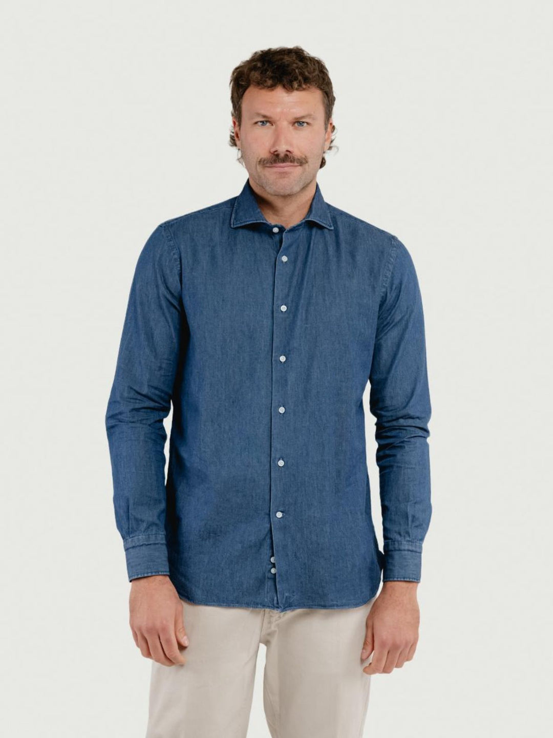 Camicia 100% cotone denim scuro TWILLDENIM/REG 5635/2 ANDREA MORANDO 