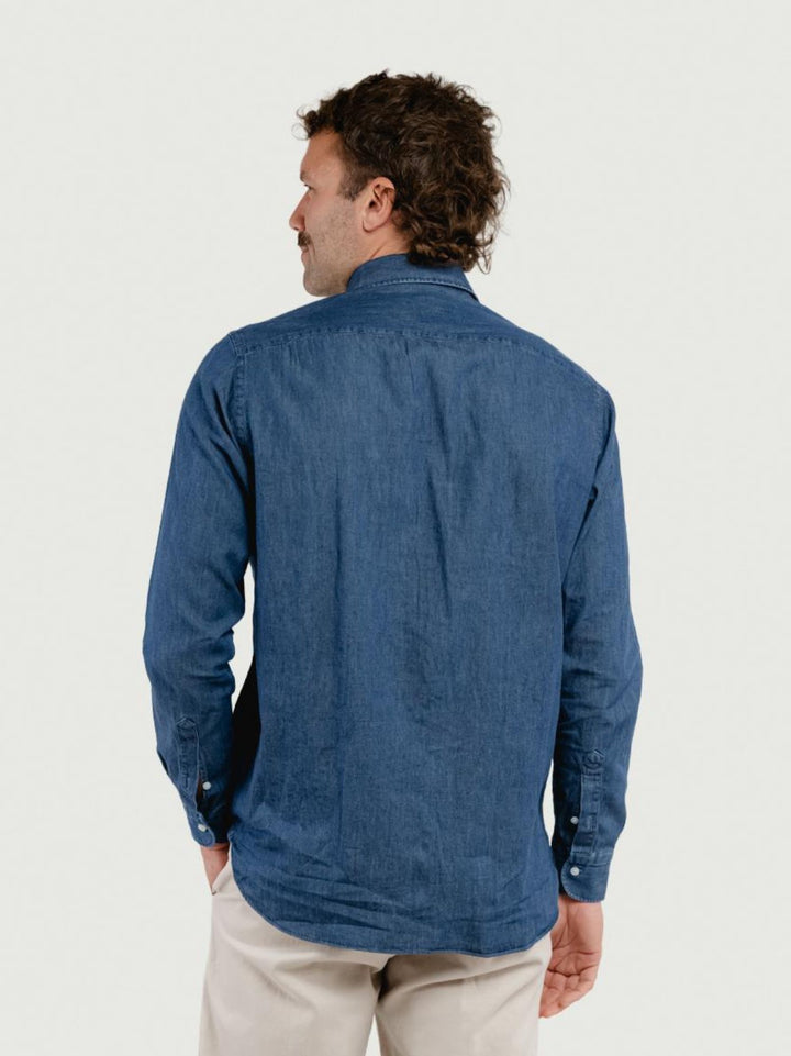 Camicia 100% cotone denim scuro TWILLDENIM/REG 5635/2 ANDREA MORANDO 