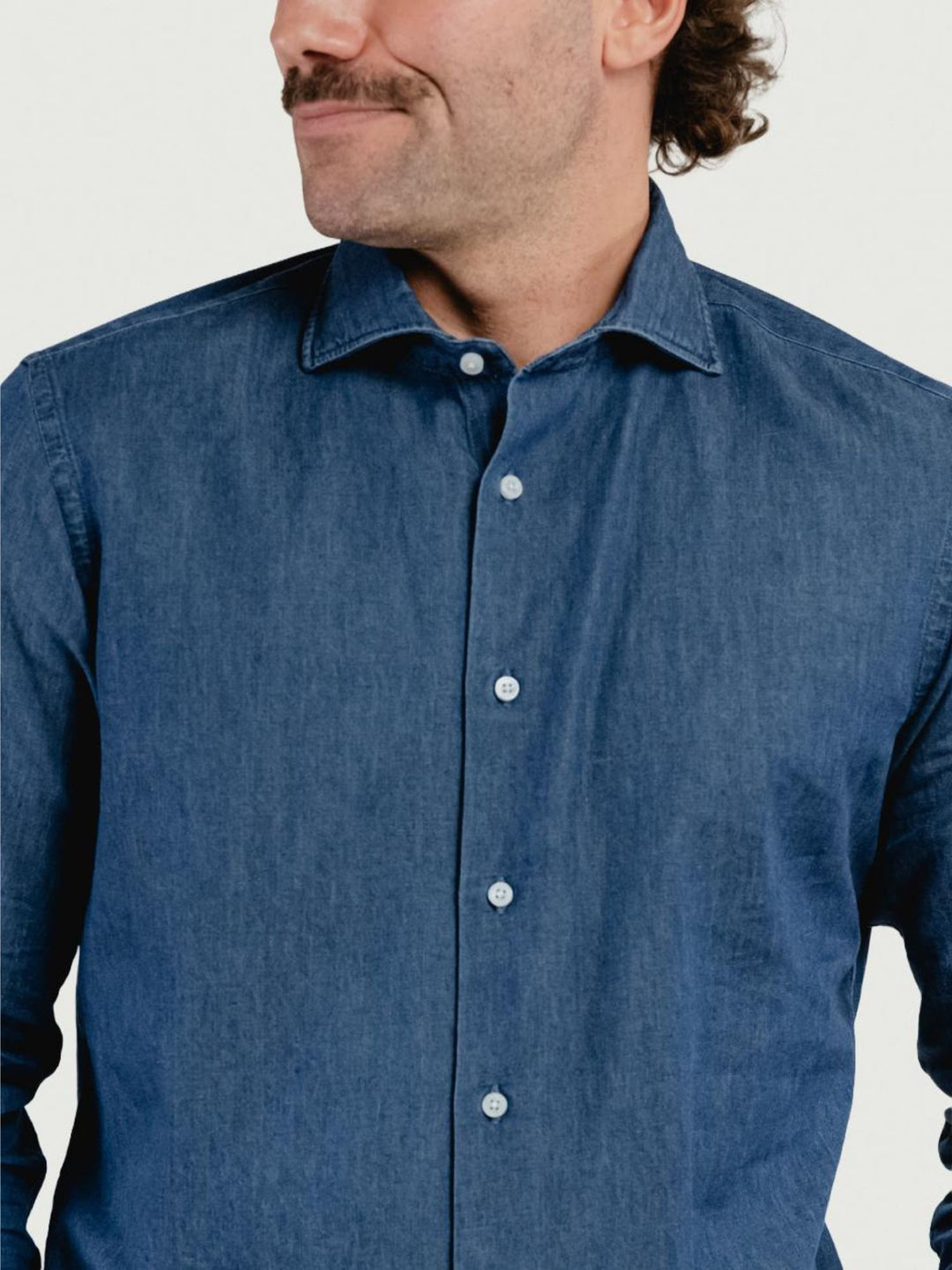 Camicia 100% cotone denim scuro TWILLDENIM/REG 5635/2 ANDREA MORANDO 