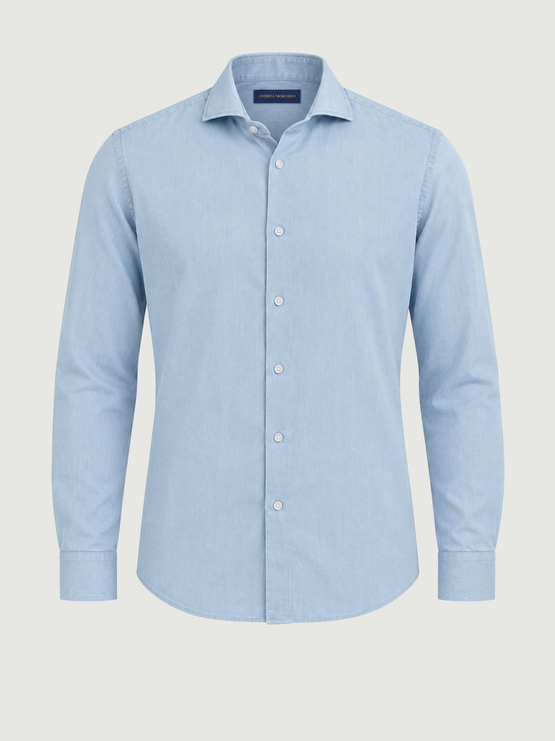 Camicia slim 100% cotone denim chiaro TWILLDENIM/SLIM 5635/1 ANDREA MORANDO 