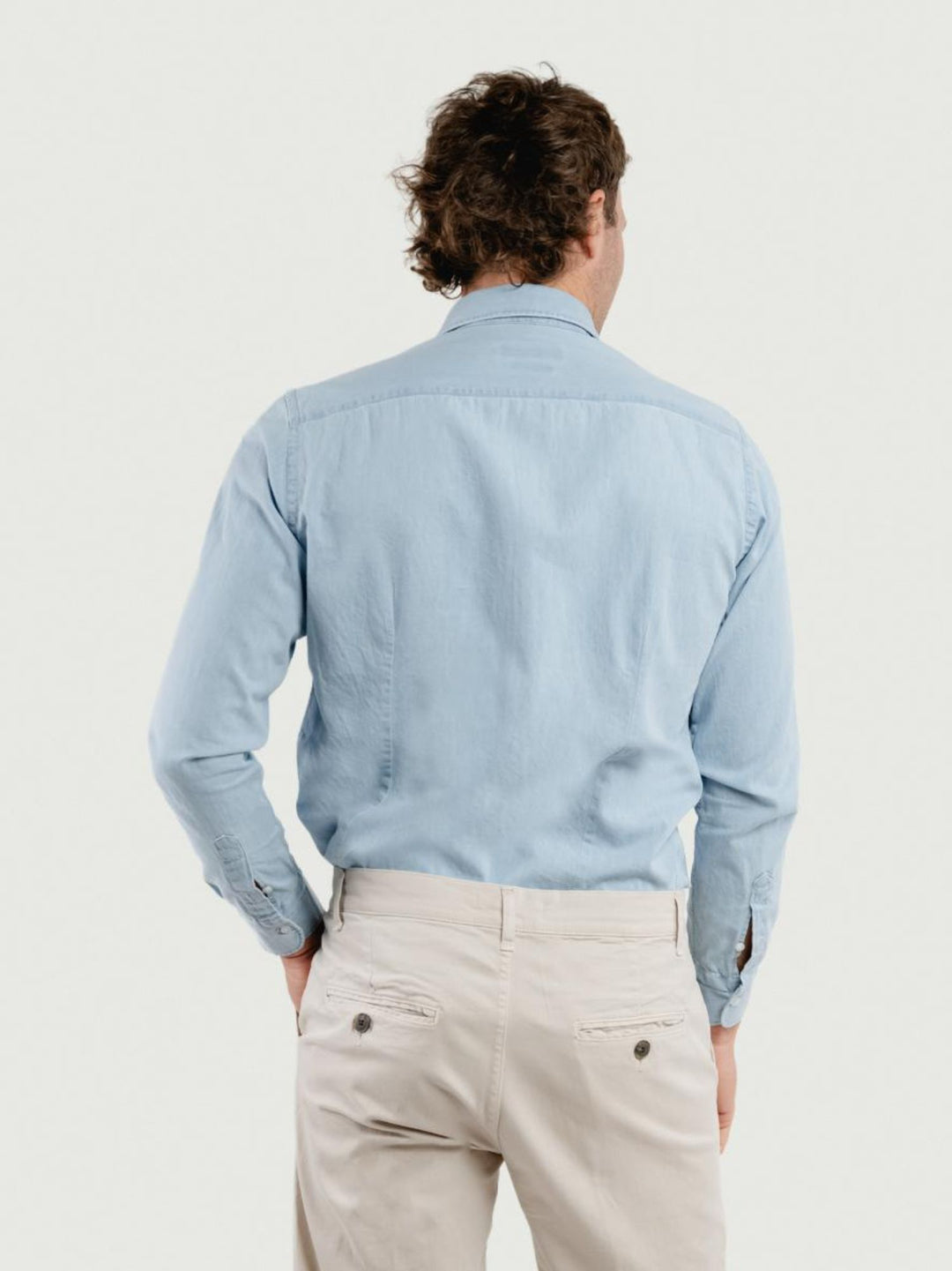 Camicia slim 100% cotone denim chiaro TWILLDENIM/SLIM 5635/1 ANDREA MORANDO 