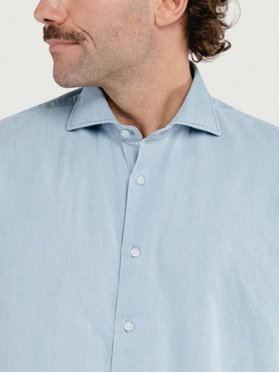 Camicia slim 100% cotone denim chiaro TWILLDENIM/SLIM 5635/1 ANDREA MORANDO 