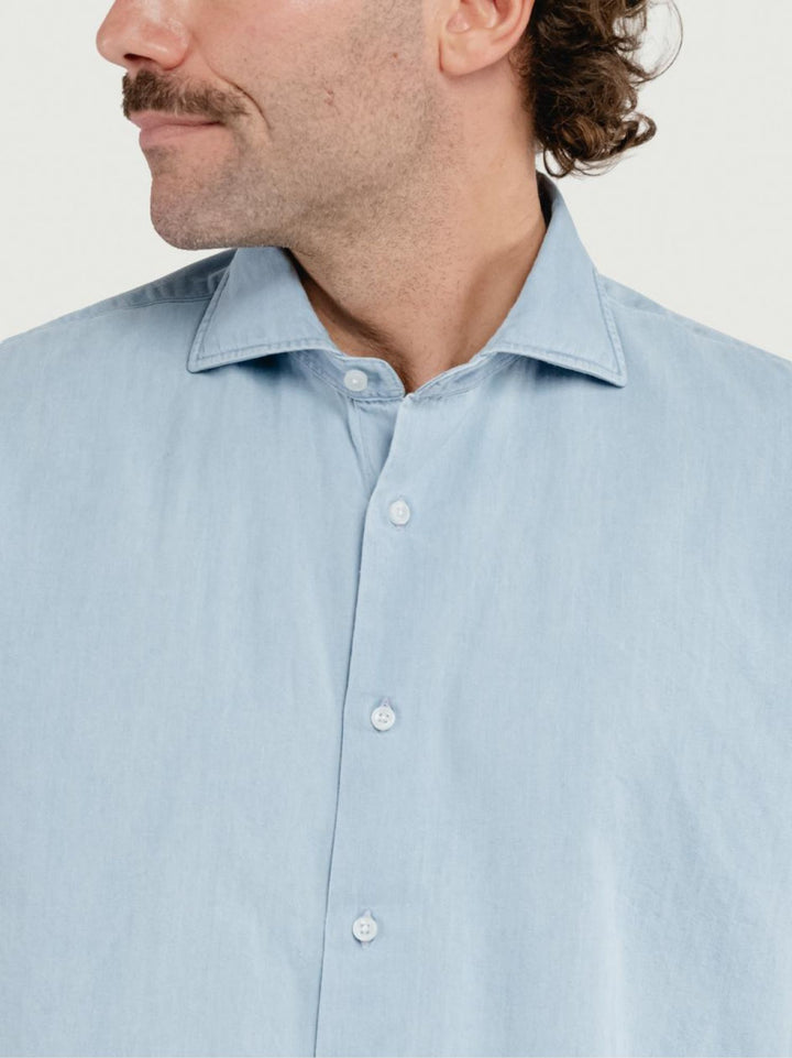 Camicia slim 100% cotone denim chiaro TWILLDENIM/SLIM 5635/1 ANDREA MORANDO 
