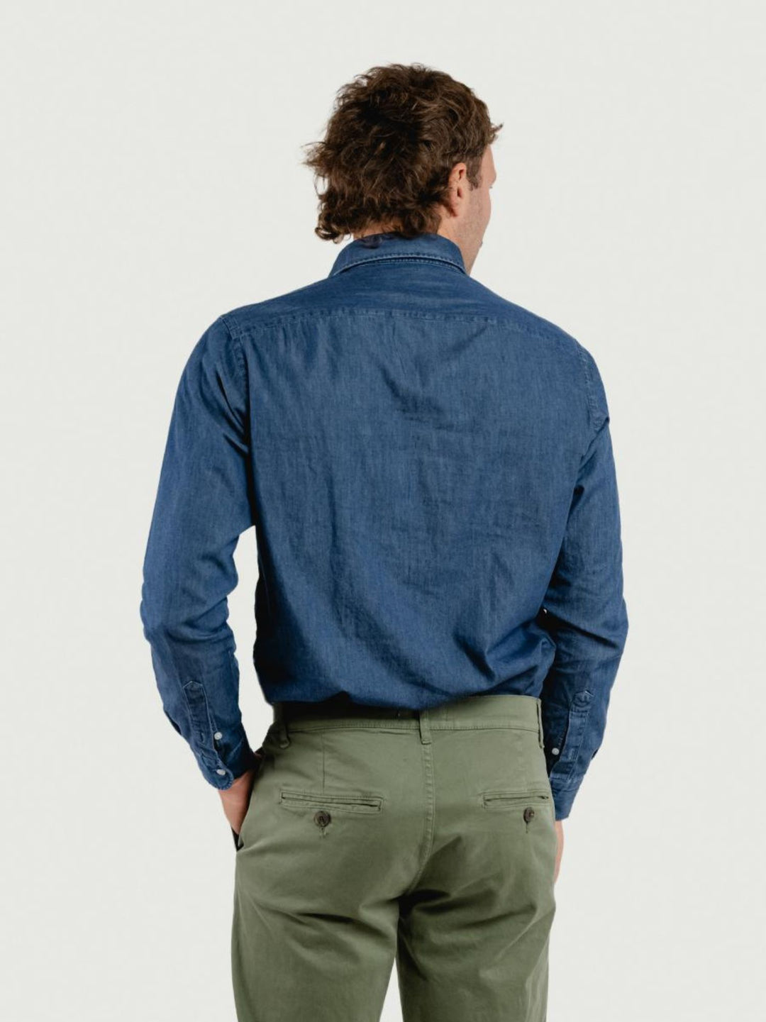 Camicia slim 100% cotone denim scuro TWILLDENIM/SLIM 5635/2 ANDREA MORANDO 