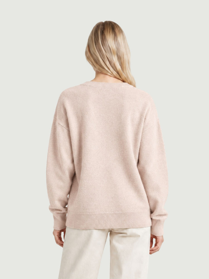 Maglia scollo a V in lana e cashmere rosa pallido YH018 CIPRIA ANDREA MORANDO 