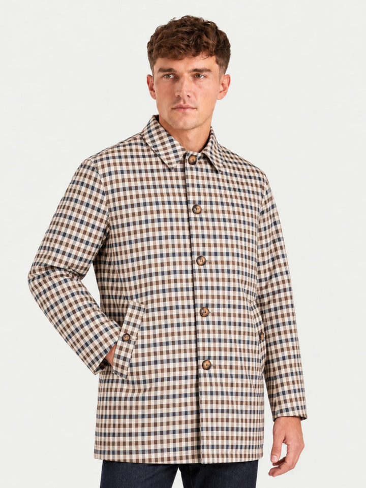 Trench Archival mid coat reversibile navy-check A005_JK003 NAVY AQUASCUTUM ACTIVE 