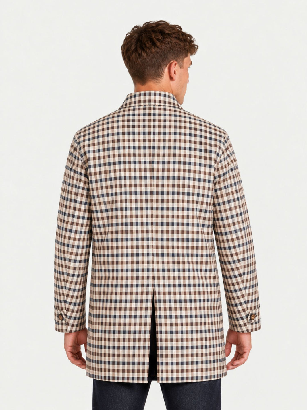 Trench Archival mid coat reversibile navy-check A005_JK003 NAVY AQUASCUTUM ACTIVE 