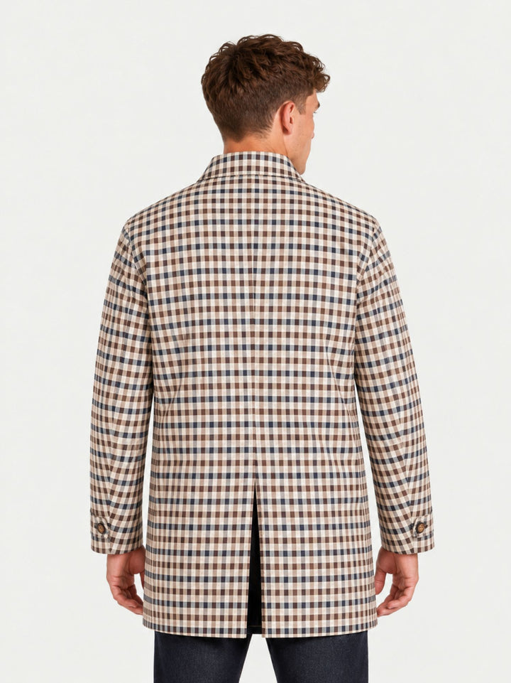 Trench Archival mid coat reversibile navy-check A005_JK003 NAVY AQUASCUTUM ACTIVE 