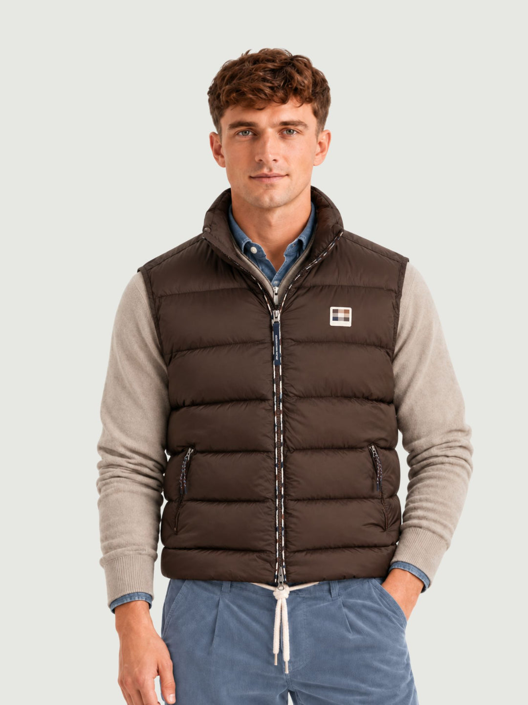 Gilet impermeabile con imbottitura cioccolato A006_JK003 CHOCOLATE AQUASCUTUM ACTIVE 