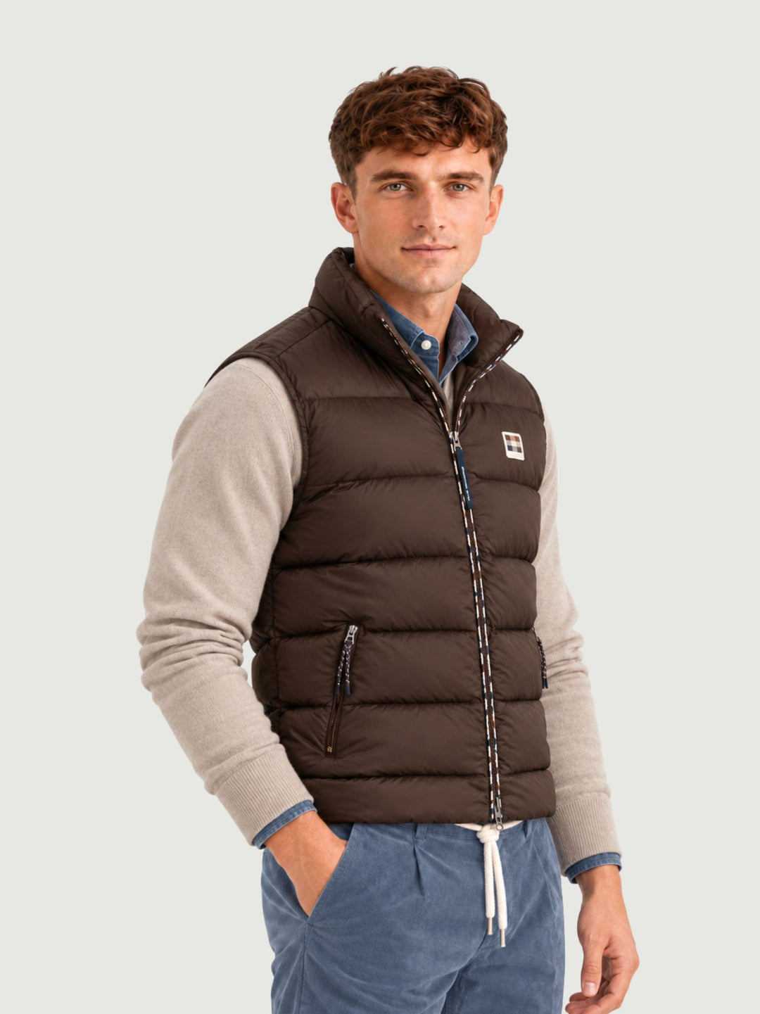 Gilet impermeabile con imbottitura cioccolato A006_JK003 CHOCOLATE AQUASCUTUM ACTIVE 