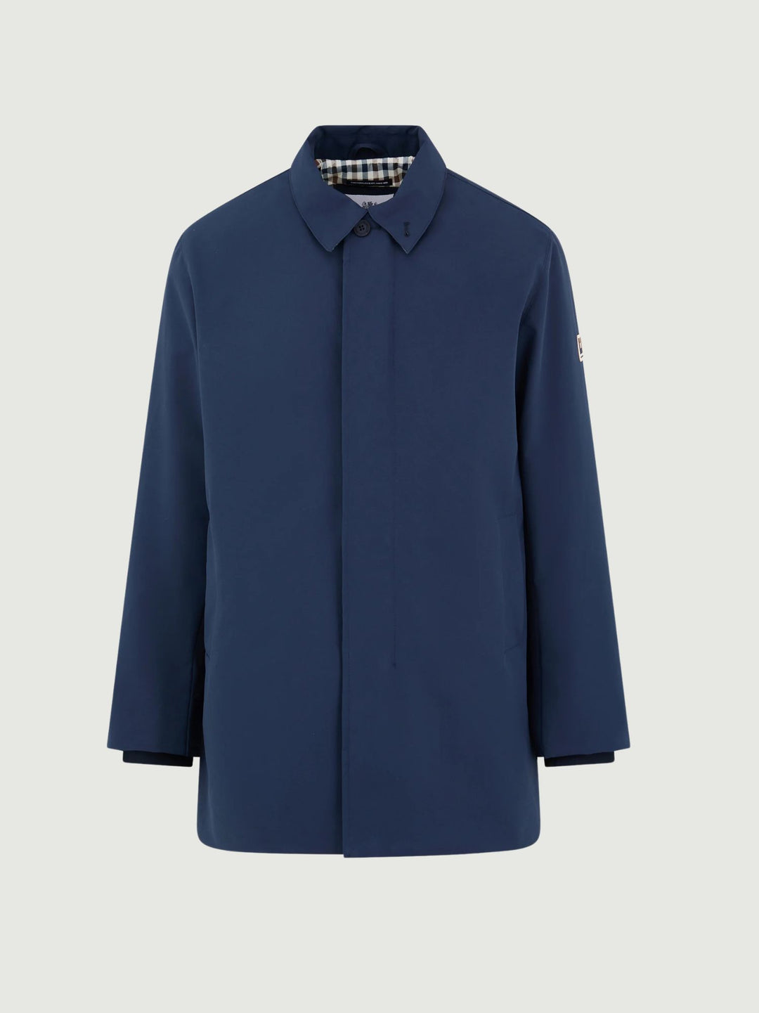 Trench Soft Shell impermeabile navy con fodera check A006_JK030 NAVY AQUASCUTUM ACTIVE 