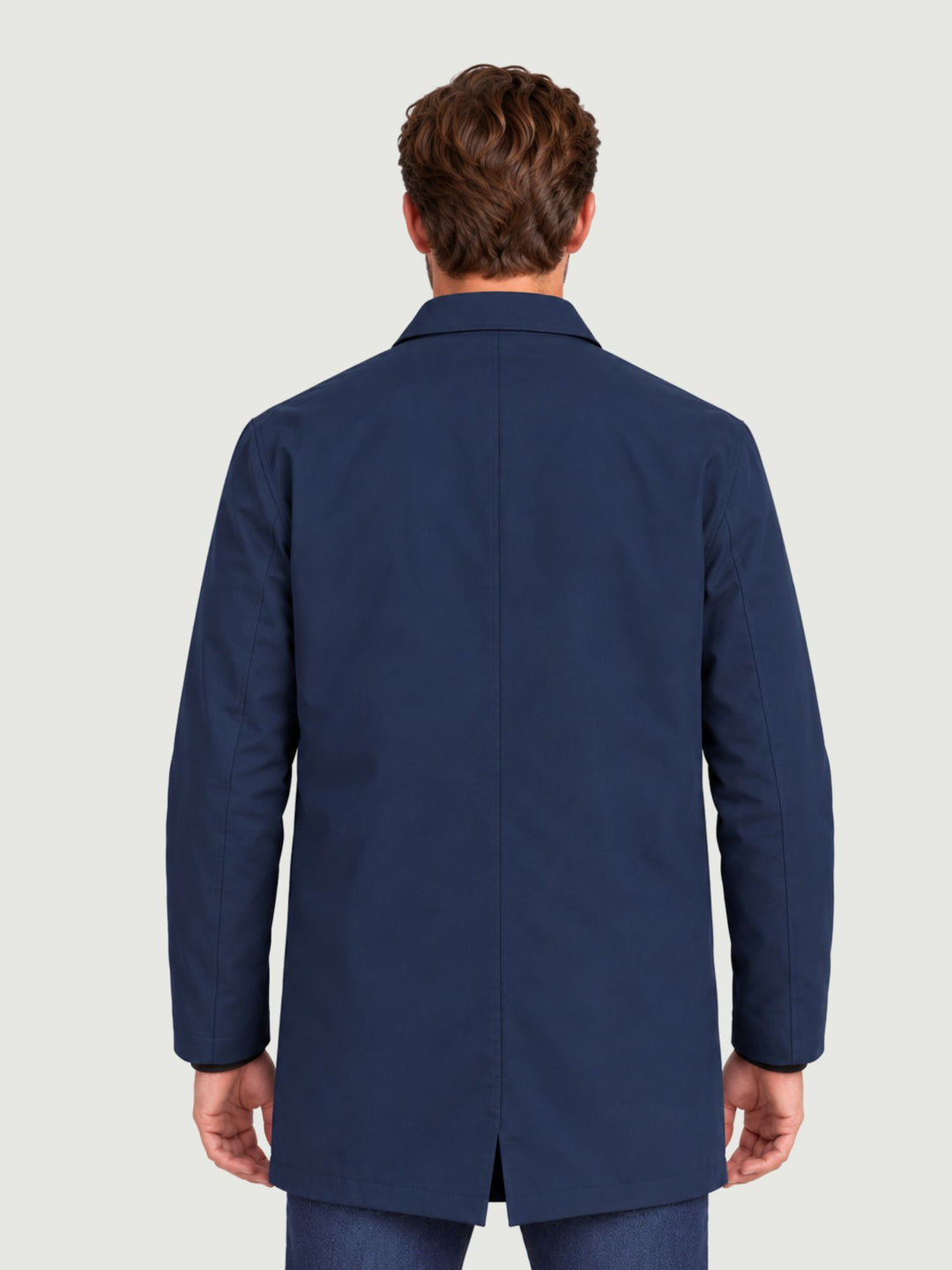 Trench Soft Shell impermeabile navy con fodera check A006_JK030 NAVY AQUASCUTUM ACTIVE 