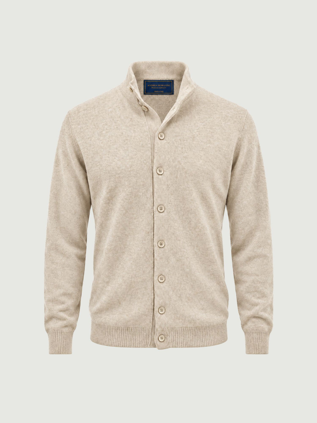 Cardigan lupetto in lana e cashmere panna LUPETTO BOTT 191 ANDREA MORANDO 