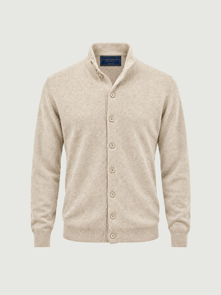 Cardigan lupetto in lana e cashmere panna LUPETTO BOTT 191 ANDREA MORANDO 