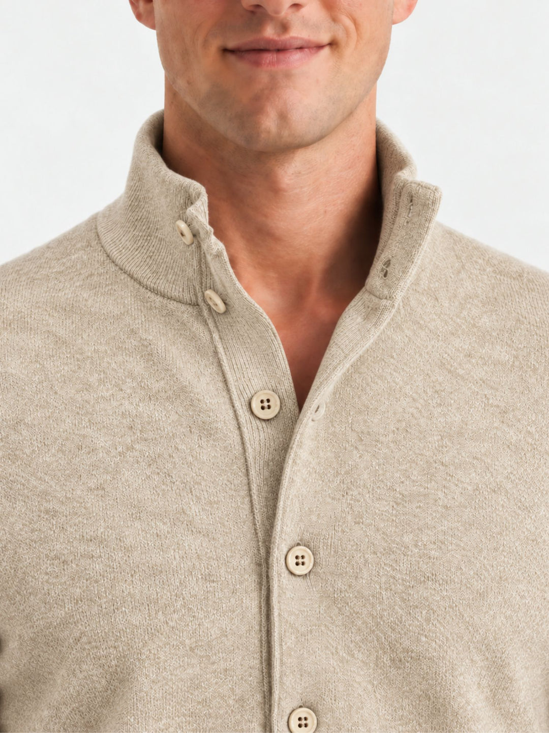 Cardigan lupetto in lana e cashmere panna LUPETTO BOTT 191 ANDREA MORANDO 