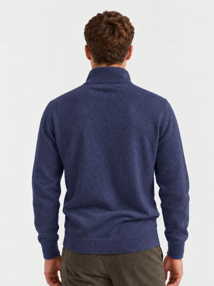 Cardigan lupetto in lana e cashmere navy LUPETTO BOTT 431 ANDREA MORANDO 