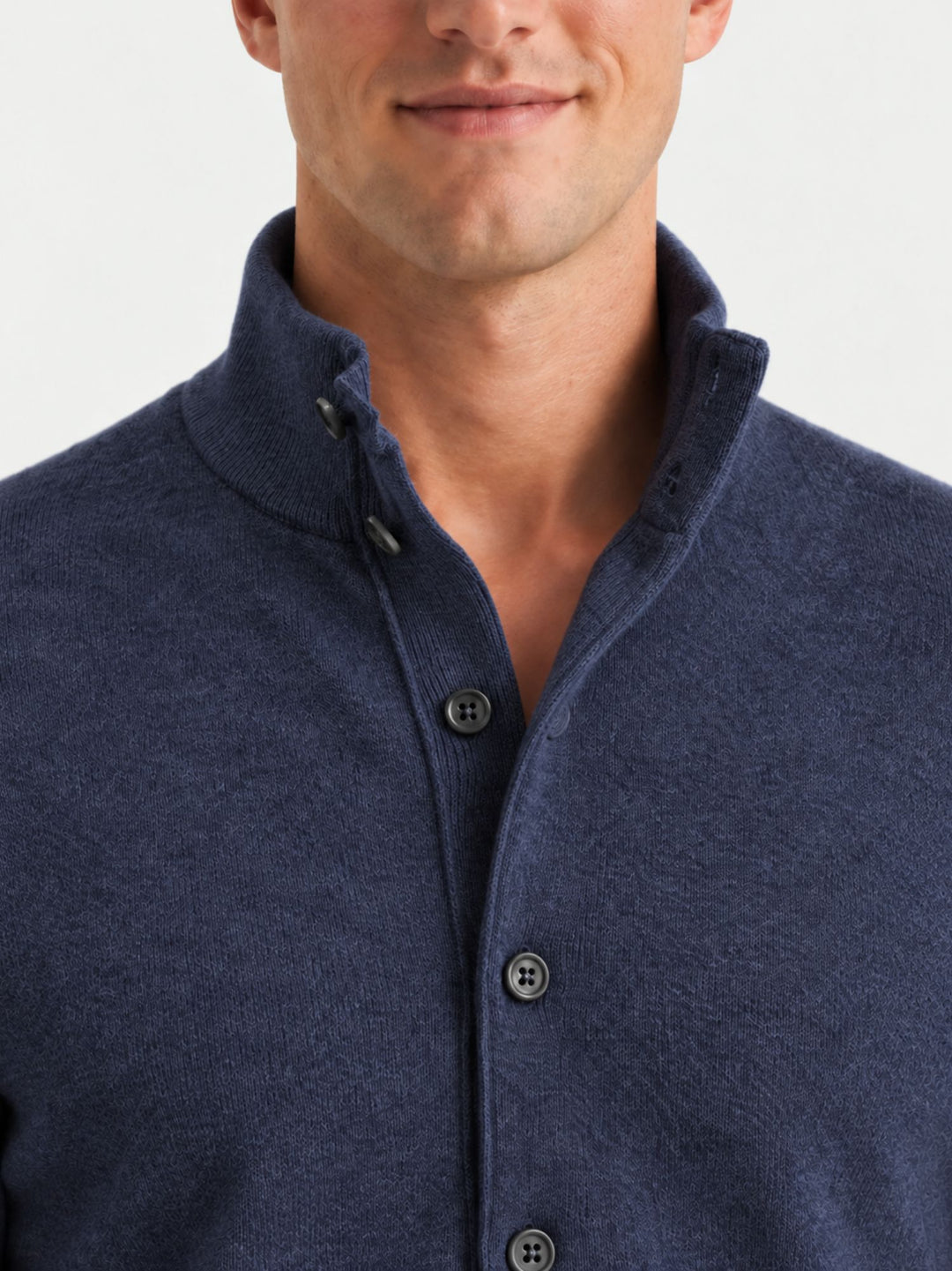 Cardigan lupetto in lana e cashmere navy LUPETTO BOTT 431 ANDREA MORANDO 