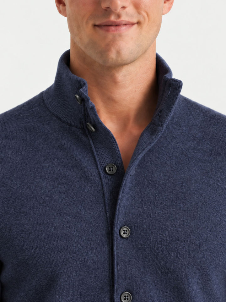 Cardigan lupetto in lana e cashmere navy LUPETTO BOTT 431 ANDREA MORANDO 
