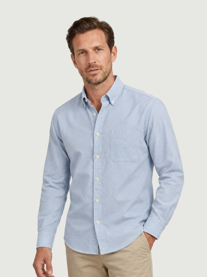 Camicia button-down con taschino in cotone azzurra BRADFORD/B26007 03 BAGGIES 