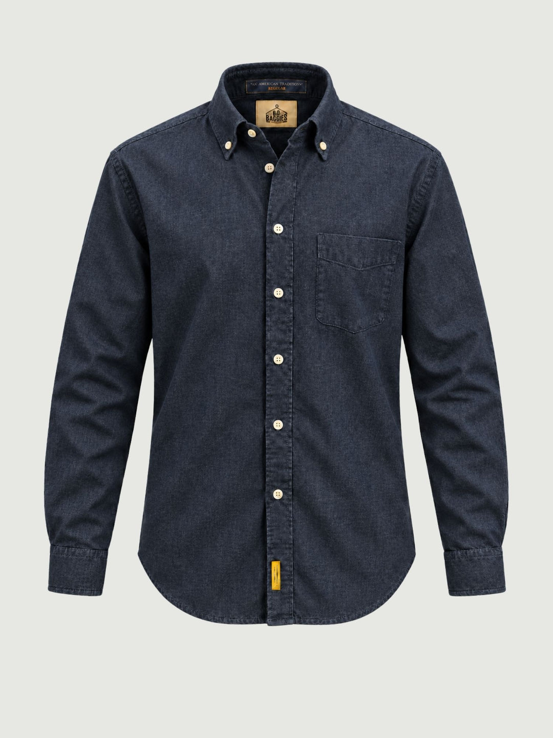 Camicia button-down con taschino in denim blu BRADFORD/DEN26 02 BAGGIES 